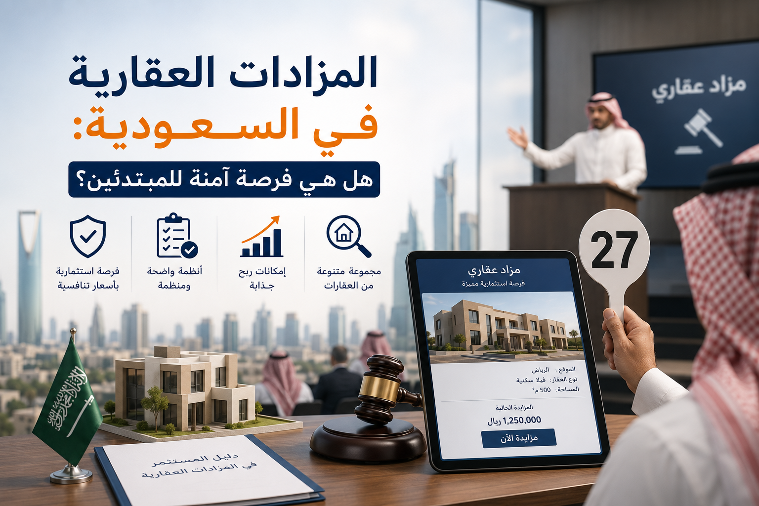  المزادات العقارية في السعودية: هل هي فرصة آمنة للمبتدئين؟