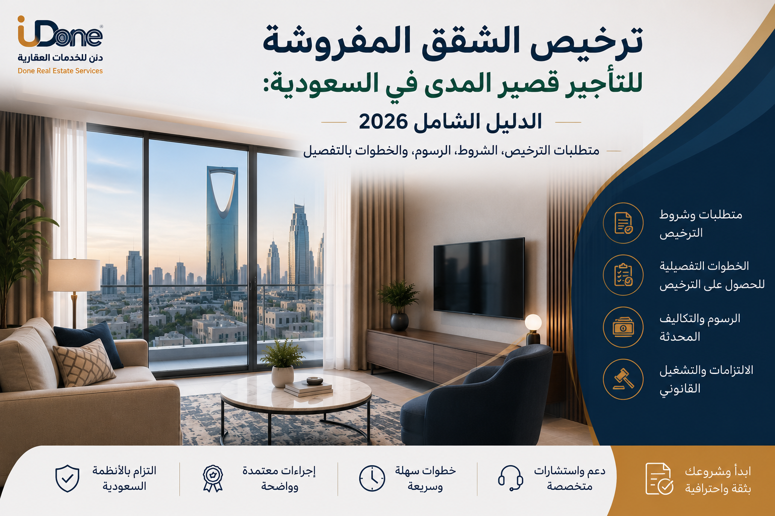 ترخيص الشقق المفروشة للتأجير قصير المدى في السعودية: الدليل الشامل 2026